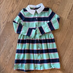 Tea Collection Green and Navy Kids Dress